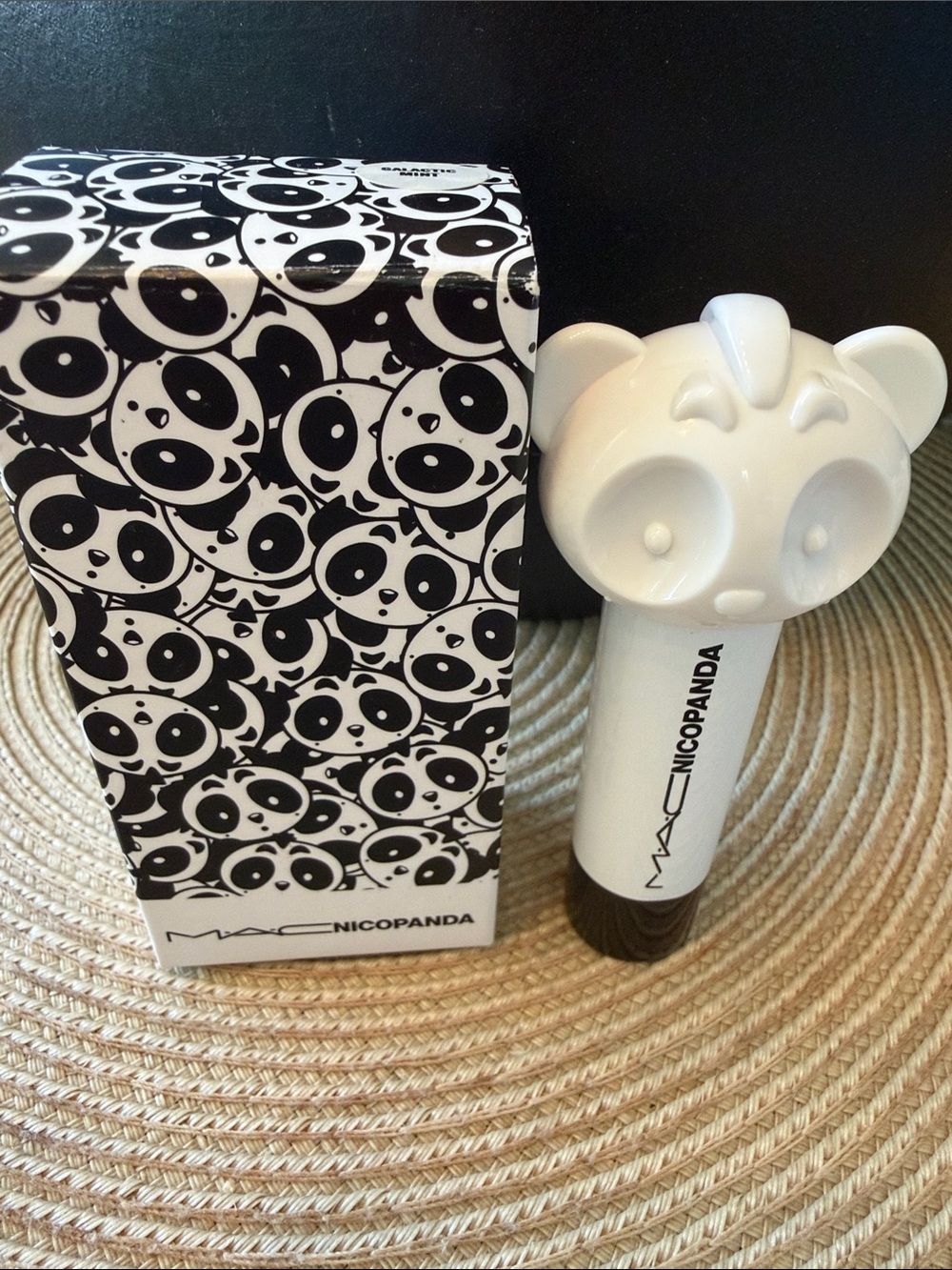 MAC Nicopanda White Panda head Tube Matte Lipstick in Galactic Mint-Green NIB